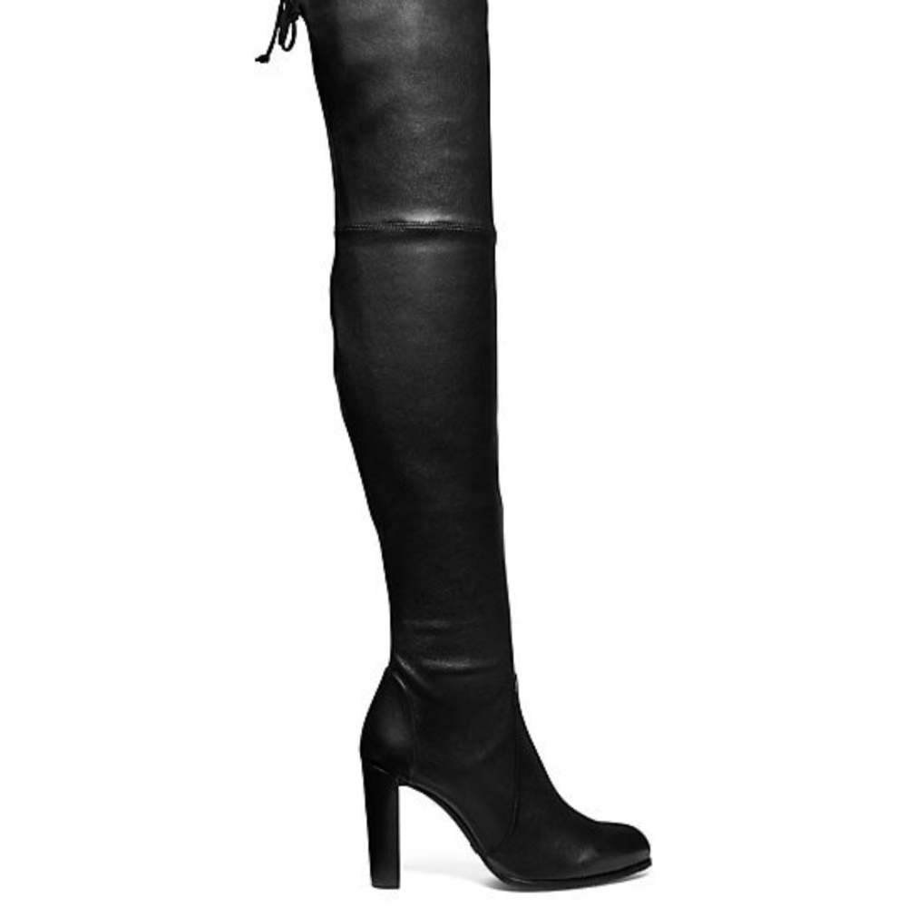 Only worn once Stuart Weitzman Highland Black Leather Thigh High